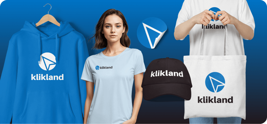 Klikland dizjan Klikland logo primjena