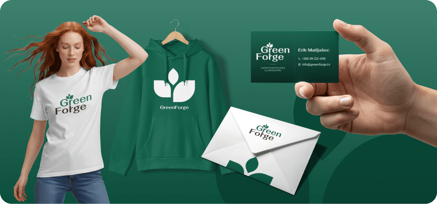 green forge logo and branding